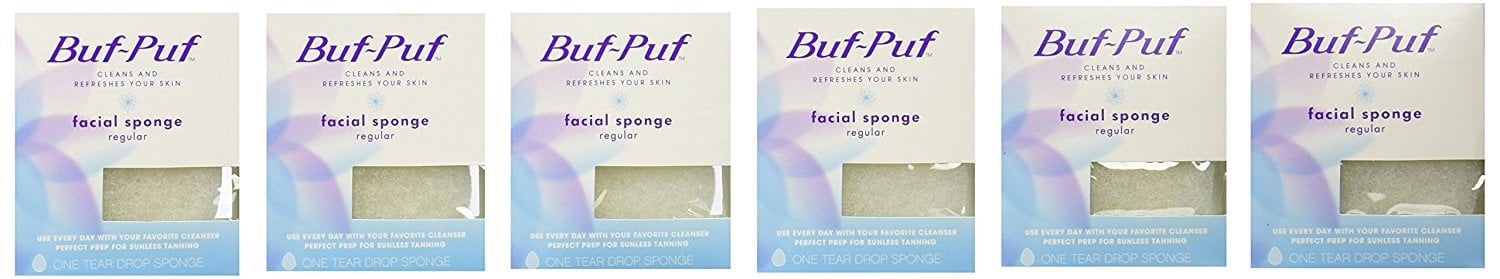 Buf-Puf Facial Sponge Cleans & Refreshes Deep Skin Exfoliation 1ct, 6-Pack