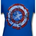 thumbnail image 2 of Captain America Glass Shield Shatter Sky Diver Blue Mens T-Shirt, 2 of 2