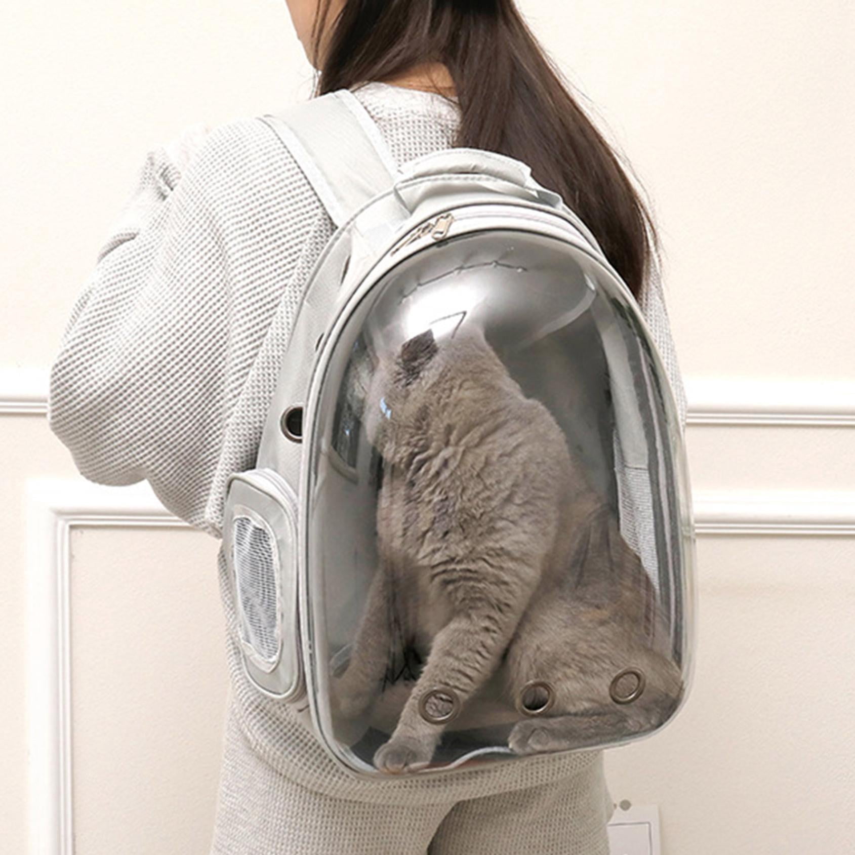 Cat Backpack Carrier, Pet Cat Carrier with Ventilated Design for Carrying Puppy Cats, Pet Carrier Back Pack Bag Space Capsule for Traveling/Hiking/Camping/Outdoors, Pet Carrier Airline Approved