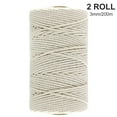 thumbnail image 1 of fastboy Cotton Rope Handicraft DIY Cotton Cord Weaving Crafting Braiding Rope Thread, 3mm, 200m, 2 Rolls, 1 of 9