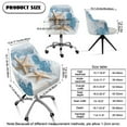 thumbnail image 7 of ZIATUBLES Starfish Print Curved Back Chair Cover Anti Wrinkle Polyester Universal Armchair Slipcover, Stretchable Accent Chair Slipcover Fits Office Dining and Living Room, 7 of 7