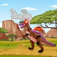 thumbnail image 6 of Kidplokio RC Remote Control Brown T Rex Dinosaur Toys with LED Lights and Sounds, Ages 3+, 6 of 10