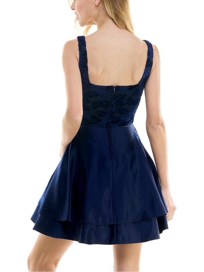 City Studio Womens Juniors Lace Bodice Mini Fit & Flare Dress - Walmart.com