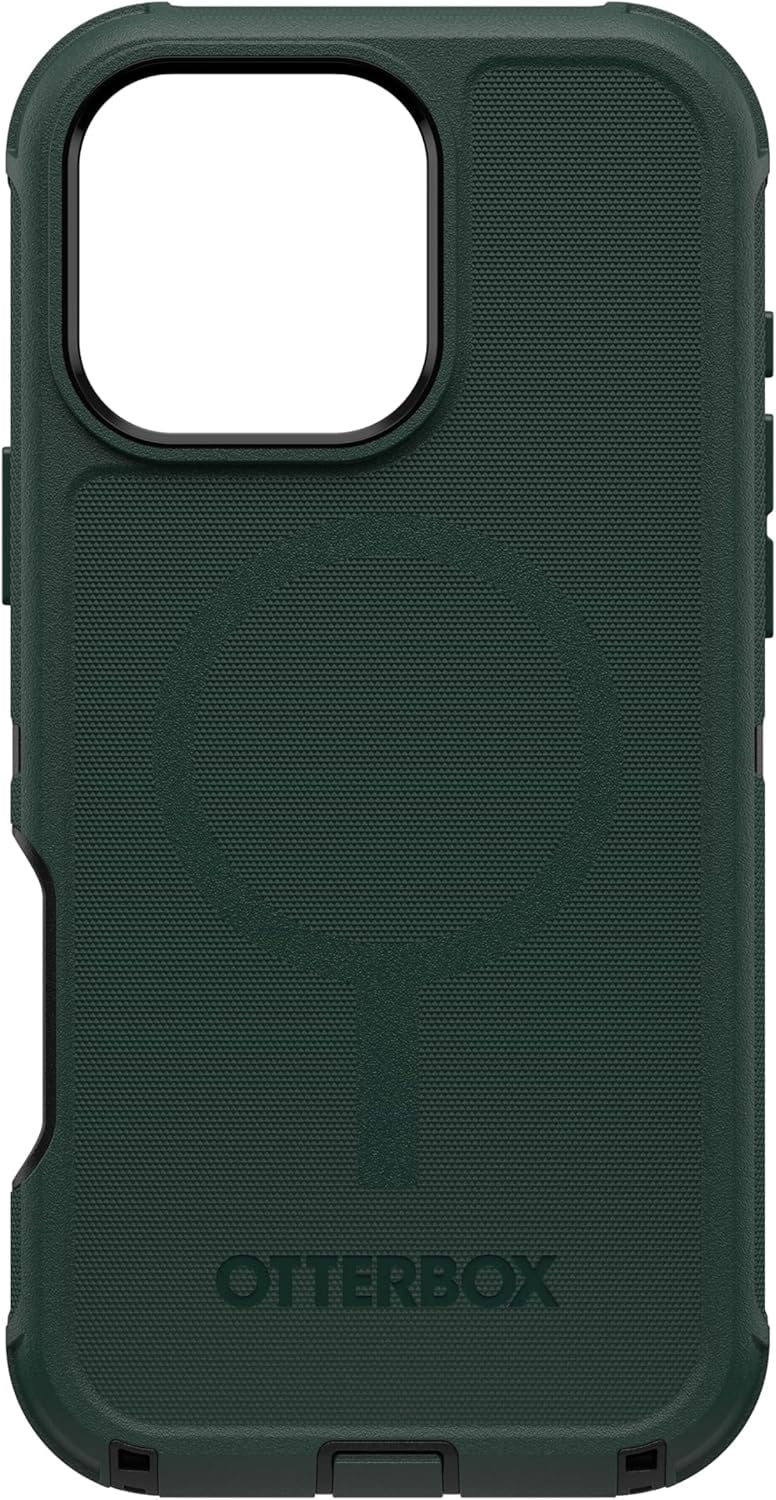 OtterBox iPhone 16 Pro Max (Only) Defender Series MagSafe Case - Cinder Cashew (Green & Black) - Case Only - Built-in Magnets, Screenless, Rugged & Durable, with Port Protection, Non-Retail Packaging