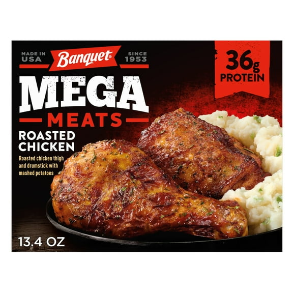 Banquet MEGA Meats Roasted Chicken, Frozen Meal, 13.4 oz.