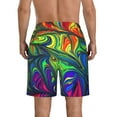 thumbnail image 3 of Bixox Men's Pride Rainbow printing Casual Classic Fit Short Summer Beach Shorts, 3 of 6