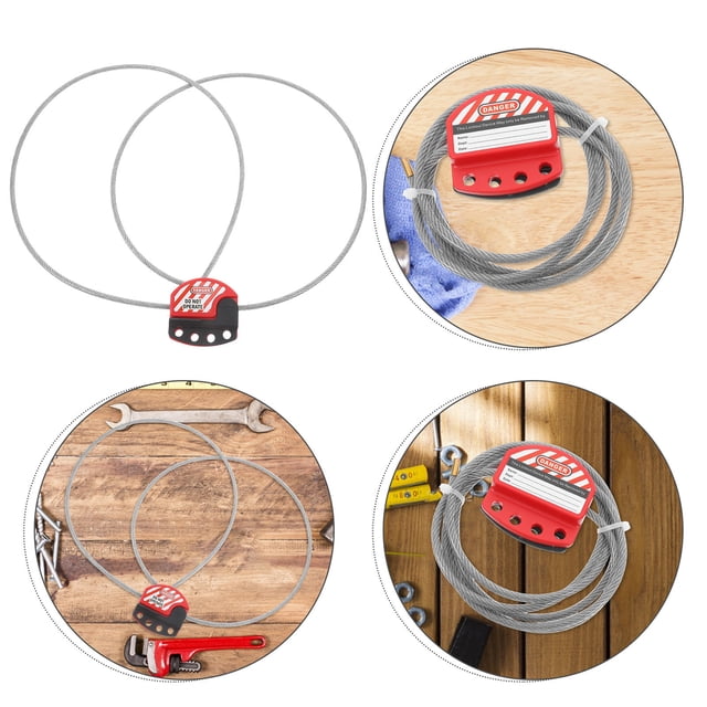 GOOHOCHY Cable Padlock Lockout Tagout Cable Lock Vinyl Coating Safety for Industrial Users 1Pcs