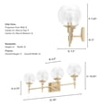 thumbnail image 6 of Hunter - Xidane 4-light Alturas Gold, Medium Size Vanity Light, Dimmable, Mid Century Modern Style, for Bedrooms, Kitchens, Dining, Living Rooms - 19765, 6 of 7