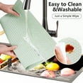 thumbnail image 5 of VCVCOO Green Placemats Set of 4 - Easy Clean Washable Vinyl Placemats, Wipeable Heat Resistant Table Mats for Dining Table, 12x18 inch, 5 of 10