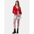 thumbnail image 2 of No Boundaries Ribbed Rhinestone Cardigan, Women’s and Women’s Plus, 2 of 5