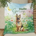 thumbnail image 3 of German Shepherd Hello Spring Time Flower Floral Nature Quilt Blanket Alsatian Dog Lover Gifts Cozy Comforter Throw Blanket - 02031, 3 of 5