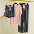 thumbnail image 2 of Buigttklop Pajama Set for Women Summer Slim Oversized Short Sleeve Top with Shorts Set, 2 of 6
