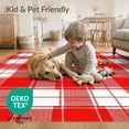 thumbnail image 4 of ODIKA Tartan Festive Stripe Striped Checkered Front Layering Plaid Gingham Refined for Dining Room, Large Office, Lounge, Non-Slip Chair-Friendly, 4 of 7