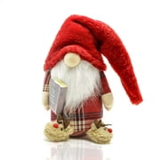 Madanar Pajama Christmas Gnome Plush Holding The Night Before Christmas Swedish Decor for Tiered Tray Shelf Table Decorations