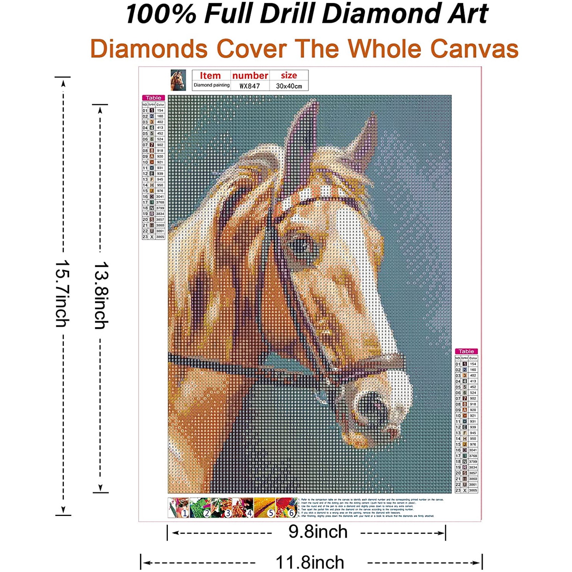 DIY 5D Peinture Diamant Kit Forage Complet Pour Adulte/Enfant Round Drill Art Célèbre 40x50cm Diamond Painting Cristal Strass Point De Croix Broderie Diamant Pour La Maison Décoration Murale Cadeau