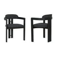 thumbnail image 2 of Jazmin Contemporary Dining Chair in Black Brushed Wood Finish and Charcoal Fabric - Set of 2, 2 of 7