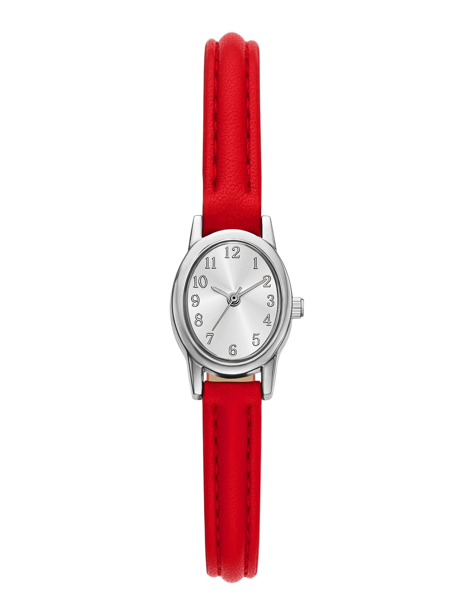 Eton Women\'s Silver Bracelet Watch with Red Gem Accents-EUC Ruby Numeral Dial Diamond Simulant Watch - Silver – Adamans main image 3