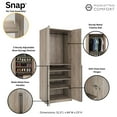 thumbnail image 4 of Manhattan Comfort Lee Wardrobe Closet 3.0 from Engineered Wood in Rustic Gray, 4 of 14