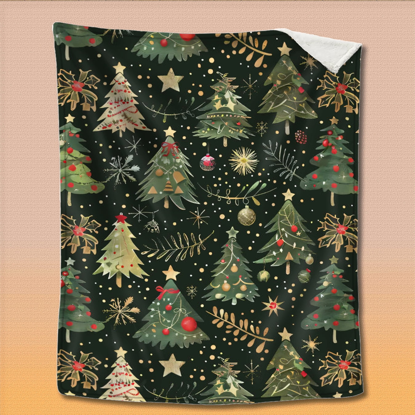YELEE Thorw Blanket Unique Gifts for Christmas Green Xmas Tree Soft Cozy Blanket Meaningful Present for Christmas Family Party 50"x60"
