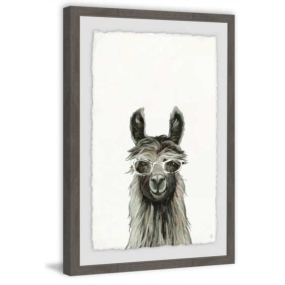 Happy Llama Framed Painting Print