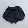 thumbnail image 2 of Tfken Toddler Girl Baby Shorts Solid Color Drawstring Casual Relaxed Beach Shorts Navy Size 3-4 Years, 2 of 5