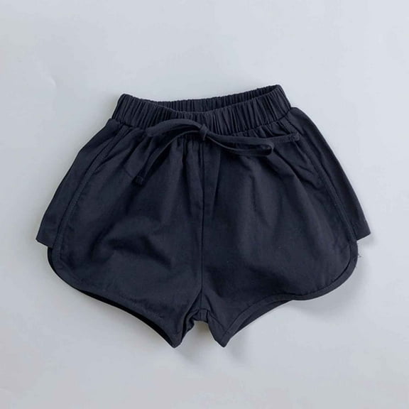 Summer Shorts Kids Toddler Girls Summer Solid Beach Shorts Breathable Lightweight Soft Athletic Shorts Toddler Girl Shorts Navy 1 Years-2 Years