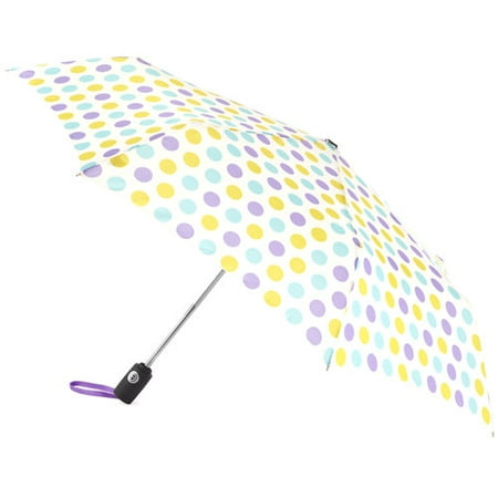 Isotoner Totes Aoc Umbrella Blue Yellow Dots