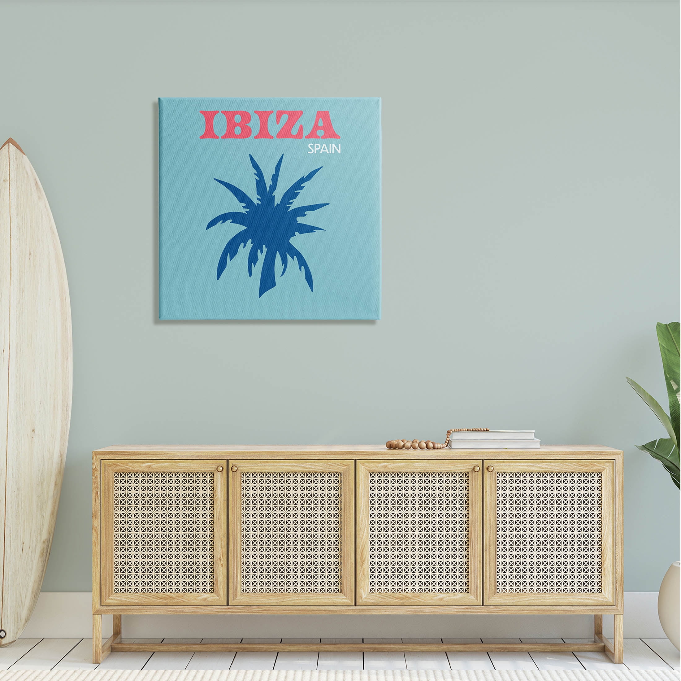 Stupell Industries Ibiza Palm Tree Silhouette Graphic Art Gallery Wrapped Canvas Print Wall Art, Design by The Saturday Evening Post