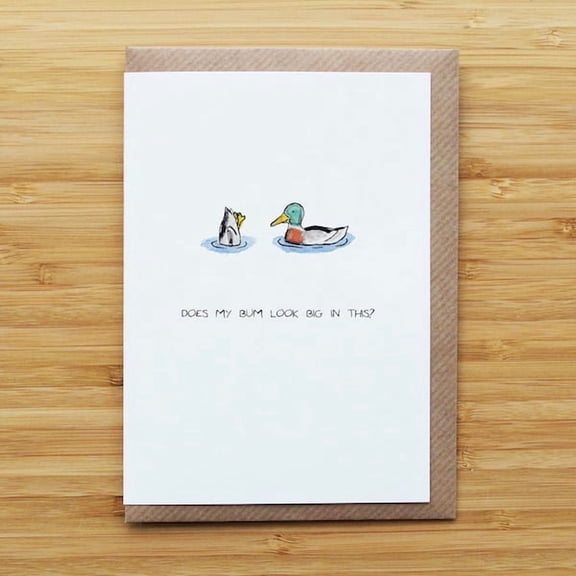 Funny Duck Character Greeting Card, Humorous Design with Cute Illustration for Friends and Family, Suitable for Any Occasion