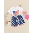 thumbnail image 3 of Niusricy 4th of July Outfits for Baby Boy 0 6M 12M 18M 2T 3T Infant Short Sleeve T-shirts Flag Print Tops + Shorts Set Kids Toddler Fashion Casual Clothes for Vacation Daily, 3 of 9
