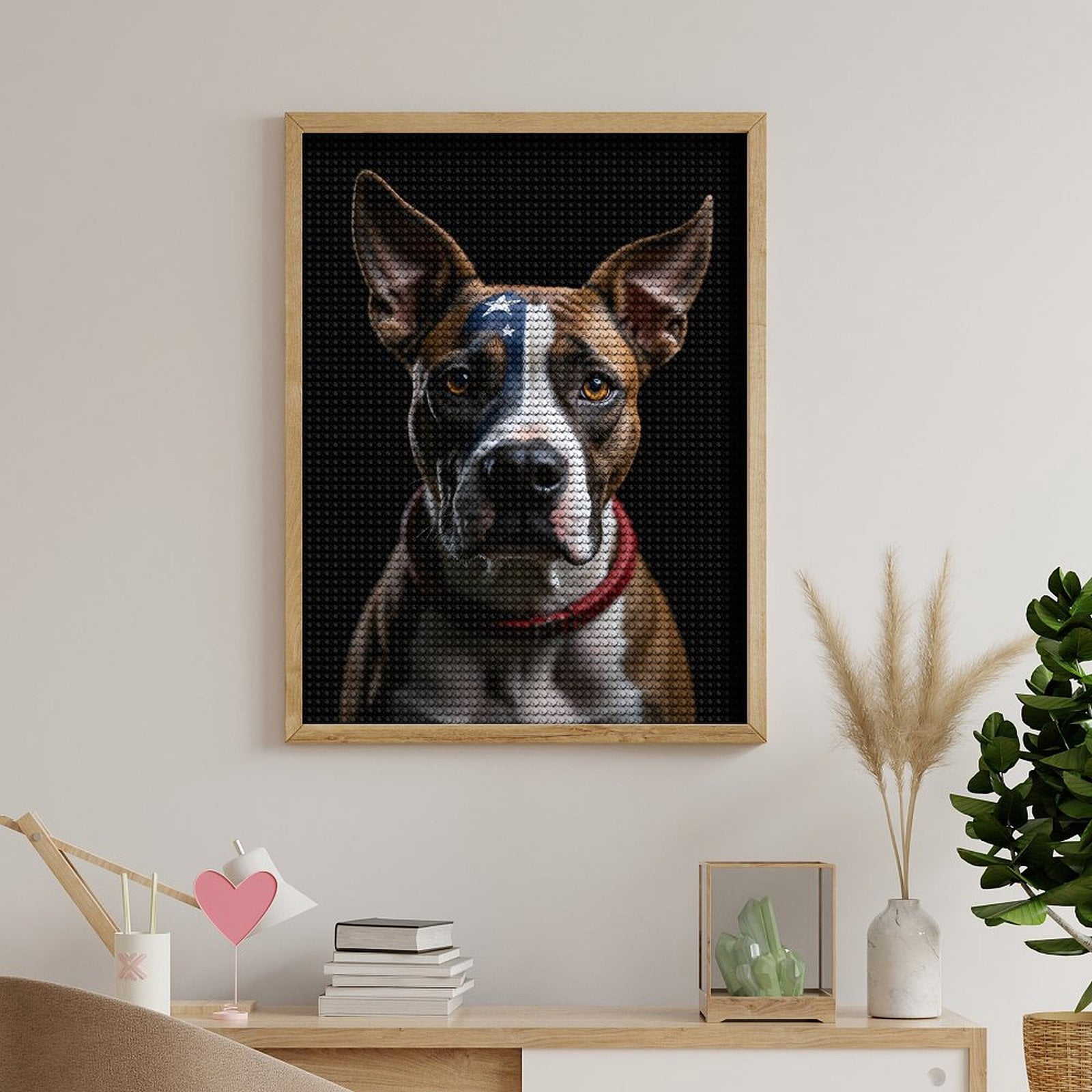 Diamond Art Kits for Adults, Dog Face Stars Dark Background 5D Diamond Painting Kits for Adults Beginners, DIY Full Drill Diamond Painting, Gem Art and Crafts 12x16