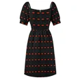 thumbnail image 5 of Geometric pattern native seamless w/ red diamond shapes- Design: VDX-Centric 004 (dark) by The Raumier Sleeveless Dress, 5 of 6