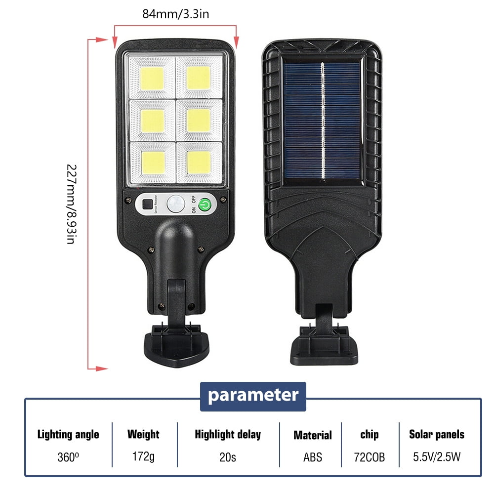 MDHAND 4PCS Solar Street Light, 600W LED Solar Lights Outdoor Street PIR Motion Sensor Outdoor Garden Wall Lamp with Remote Controlfor Park, Garden,Courtyard, Street, Walkway, Deck Waterproof