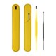 thumbnail image 5 of de punción para auriculares de silicona suave con caja de almacenamiento de doble extremo herramienta de eliminación de curetas de cera - Yellow Amarillo Negro A Salvador palillo de oreja de doble cabeza, 5 of 9