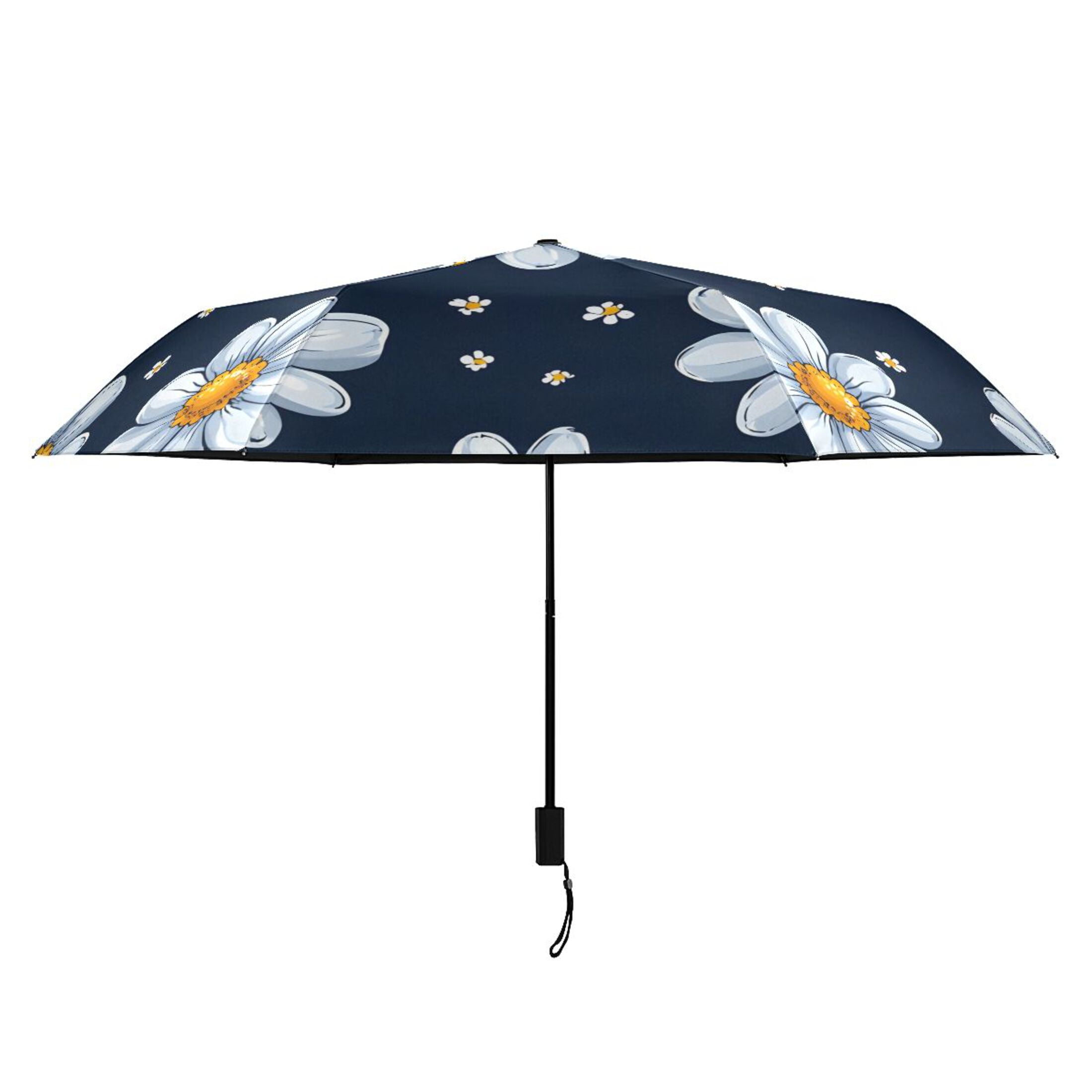 ALAZA Daisy Floral UPF 50+ Compact Folding Umbrella for Rain Travel Umbrella Packable