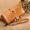 thumbnail image 2 of Stylago Vintage Wallet for Women Detachable Wristlet Retro Leather Credit Card Holder Zipper Long Purses for Shopping Travel Brown, 2 of 7