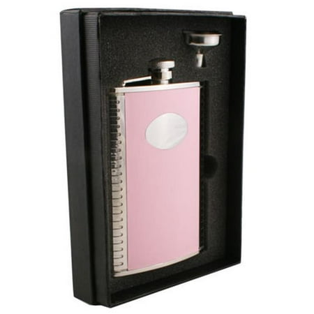 

Supermodel Pink Leather 8oz Flask Gift Set