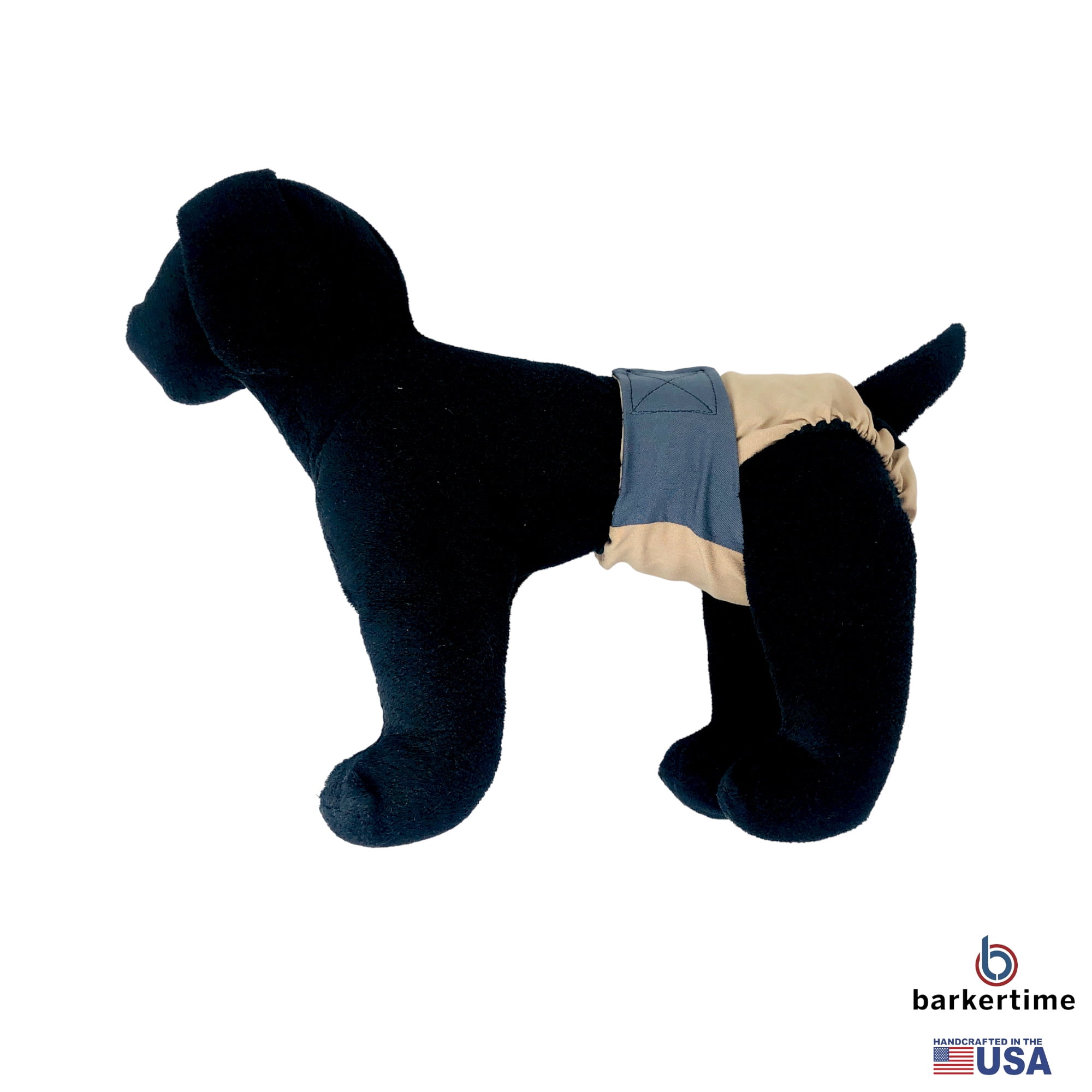 Barkertime Charcoal Gray on Brown Dog Diaper