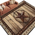 thumbnail image 2 of Texas Star Washable Area Rug 5 x 7 ft Farmhouse Country Star, Soft Non Slip Rugs Stain Repellent Indoor Felt Carpet for Living Dining Room Bedroom Home Office, 2 of 9