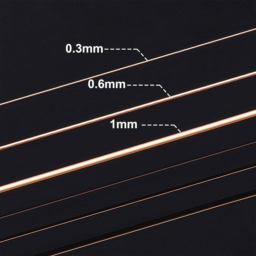 Round Copper Wire for Jewelry Making Long-Lasting Plated Raw(Unplated) 18-28 Gauge 0.3-1mm 3 rolls/set