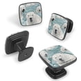 thumbnail image 2 of 4 Pcs Cabinet Handle Drawer Pulls Polar Bear Knobs with Screws Square Furniture Office Cabinet Knob Decoration, 2 of 7