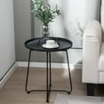 thumbnail image 3 of Gymax Table d'Appoint en Métal pour Patio Extérieur Résistante aux Intempéries pour Jardin Balcon Cour, 3 of 10