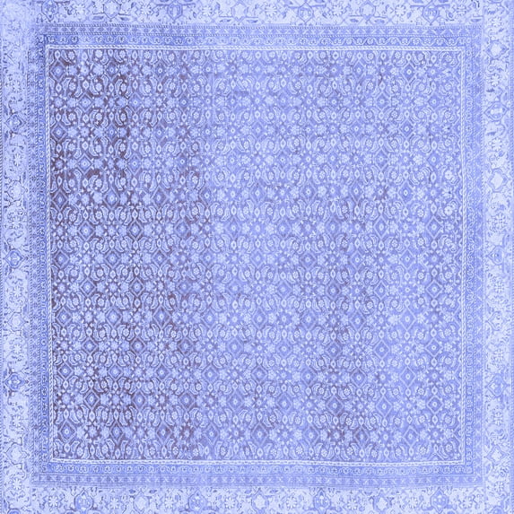 Ahgly Company Indoor Square Abstract Blue Modern Area Rugs, 3' Square