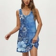 thumbnail image 6 of DeHolifer Womens Dresses U-Neck Sleeveless Floral Printed Casual Loose Dreses Laides Sleepwear Nightshirt Multicolor M, 6 of 8