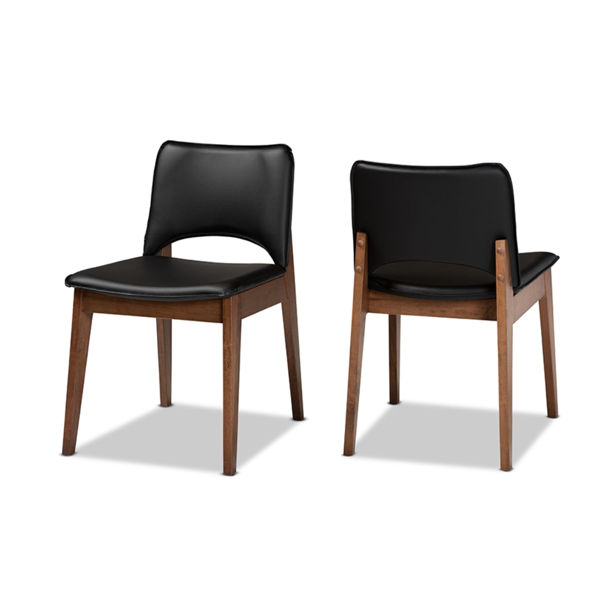 Baxton Studio Afton Mid Century Modern, Modern Black Wood Dining Chairs