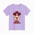 thumbnail image 4 of sdbrld Girls Christmas Shirts Kids Short Sleeve Xmas Ugly Graphic Tees Gift for Children Purple Sizes 2-3 Years, 4 of 4