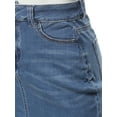 thumbnail image 4 of A2Y Women's Slim Fit Rayon Knee Length Unhem Back Slit Denim Jean Pencil Skirt Light Wash 2XL, 4 of 4