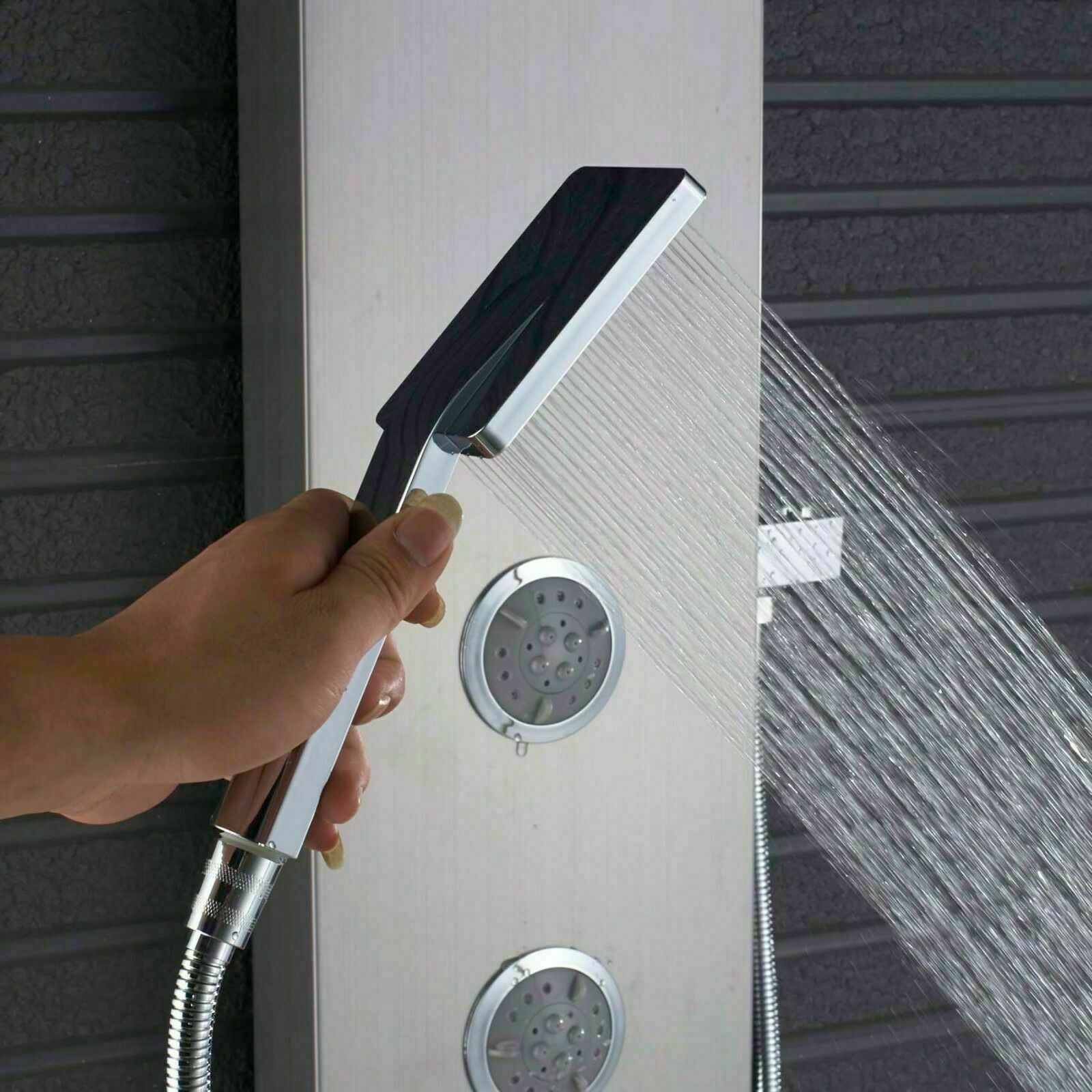 Senlesen Brushed Nickel Shower Panel Tower Massage Body Jets System Rain&Waterfall Mixer