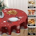 thumbnail image 4 of Xmas Table Cloth Round Winter Red White Snowflake Stars Tablecloth 60 Inch Decor Washable Stain and Wrinkle Resistant Round Table Cover for Dining Picnic, 4 of 6