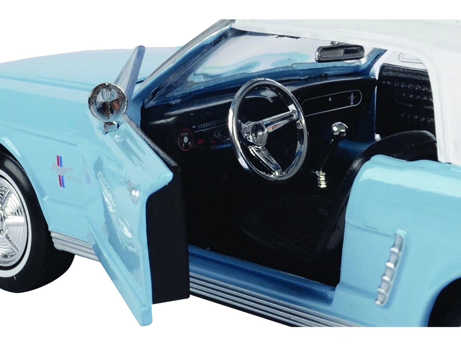 1964 1/2 Ford Mustang Light Blue with White Top James Bond 007 "Thunderball" (1965) Movie 1/24 Diecast Model Car by Motormax